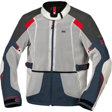 IXS Tourster-Big Air 1.0 Mesh Grijs Blauw Rood Sand Textiele Motorjas