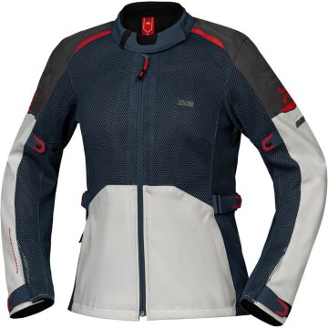 IXS Tourster-Big Air 1.0 Mesh Dames Grijs Blauw Rood Sand Textiele Motorjas