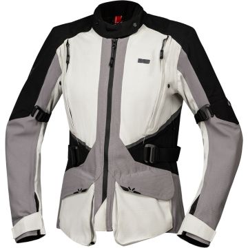 IXS Tourster-STX 1.0 Waterdichte Dames Light Grijs Textiele Motorjas