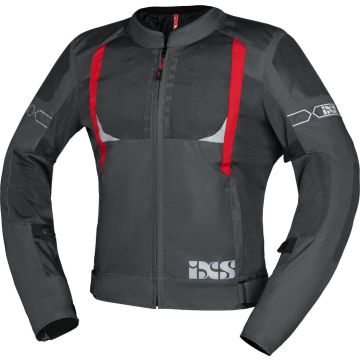 IXS Trigonis-Air Grijs Rood Textiele Motorjas
