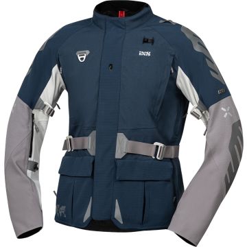 IXS Venture-GTX 1.0 Waterdichte Blauw Grijs Textiele Motorjas