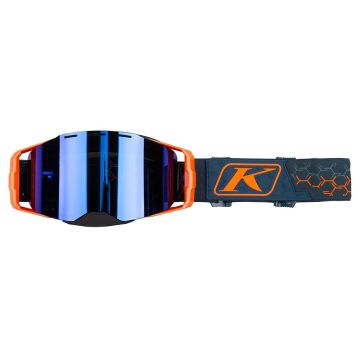 KLIM Edge Off-Road Goggle Hex Striking Petrol Smoke Blauw Gespiegeld