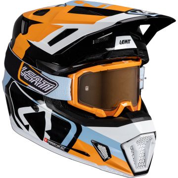Leatt Moto 7.5 Orange Black Motocross Helmet with 4.5 Goggles