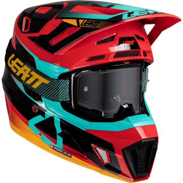 Leatt Moto 7.5 Red Motocross Helmet with 4.5 Goggles