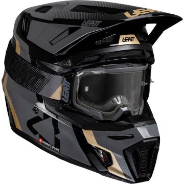 Leatt Moto 8.5 Composite Zwart Grijs Goud Crosshelm met 5.5 Bril