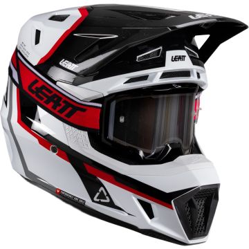 Leatt Moto 7.5 V26 Wit Zwart Rood Crosshelm met Bril