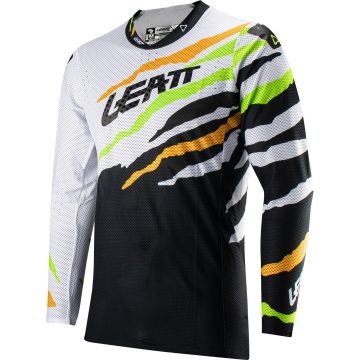 Leatt Moto 5.5 UltraWeld V23 Citrus Tiger Black White Green Motocross Jersey