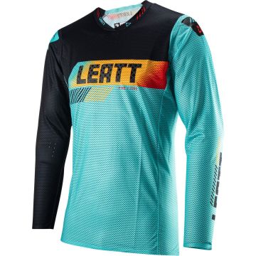 Leatt Moto 5.5 UltraWeld V23 Fuel Black Turquoise Motocross Jersey
