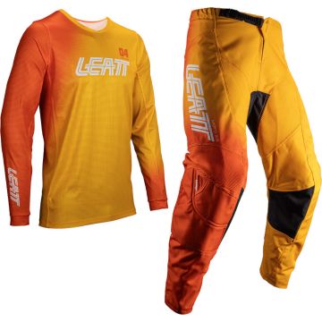 Leatt Ride Kit 3.5 Flame Orange Yellow Motocross Jersey and Pants Set