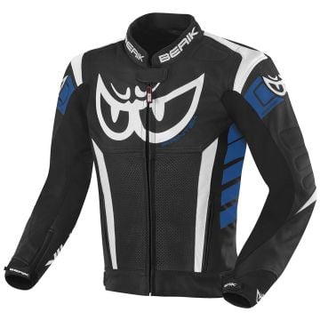 Berik Zakura Zwart Wit Blauw Leren Motorjas