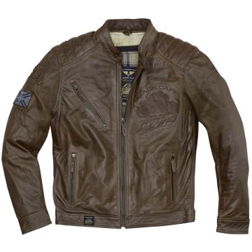 Black Cafe London Houston Bruin Leren Motorjas