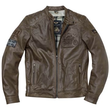 Black-Cafe London Bangkok Bruin Leren Motorjas