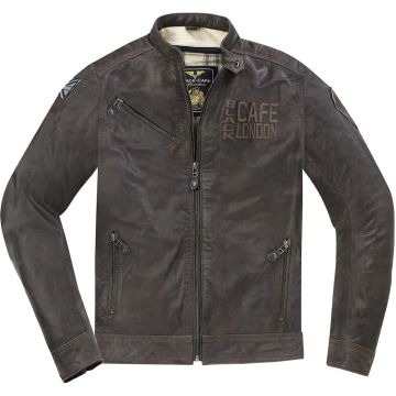 Black-Cafe London Sydney Bruin Leren Motorjas