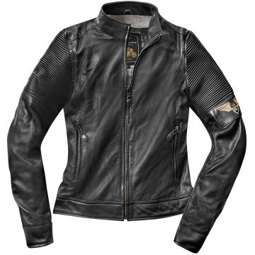 Black-Cafe London Amol Zwart Dames Leren Motorjas
