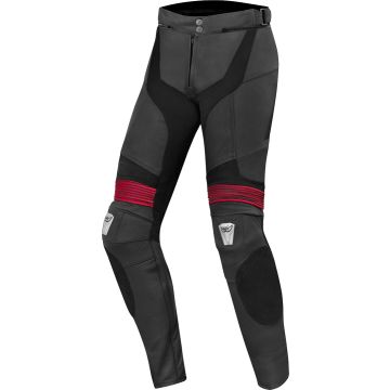 Berik Flexius Zwart Rood Leren Motorbroek