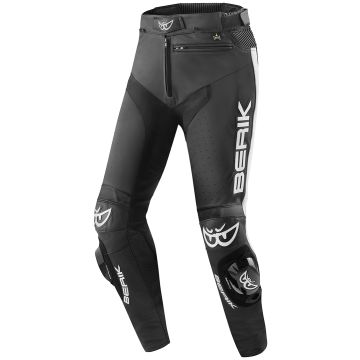 Berik Track Zwart Wit Leren Motorbroek