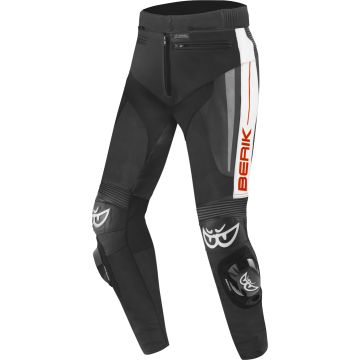 Berik Kendo Zwart Wit Rood Leren Motorbroek