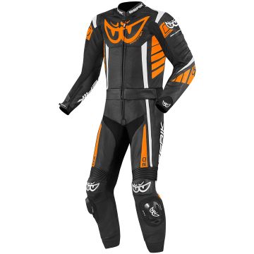 Berik Zakura Zwart Wit Oranje 2-Delig Motorpak
