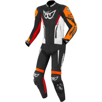 Berik Monza Zwart Wit Rood Oranje 2-Delig Motorpak