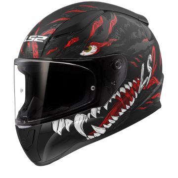 LS2 FF353 Rapid II Kaiju Mat Zwart Rood Wit Integraalhelm