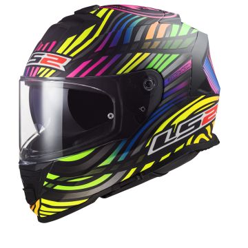 LS2 FF800 STORM II POWER MATT Zwart Regenboog-06 Full Face Helmet