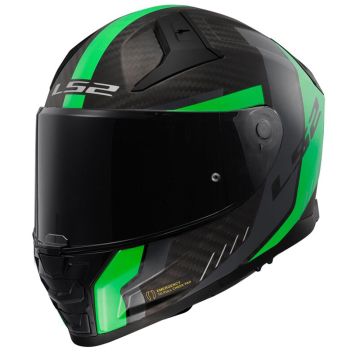 LS2 FF811 Vector II Carbon Grid Mat Fluo Groen Integraalhelm