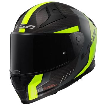LS2 FF811 Vector II Carbon Grid Mat Zwart Fluo Geel Integraalhelm