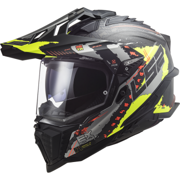 LS2 MX701 C Explorer Extend Mat H-V Geel Adventure Helm