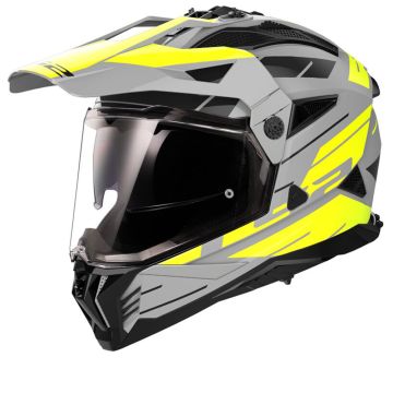 LS2 MX702 Pioneer II Namib Mat Grijs Fluo Geel Adventure Helm