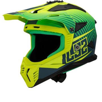 LS2 MX708 Fast II Duck M.H-V Groen H-V Geel Offroad Helm
