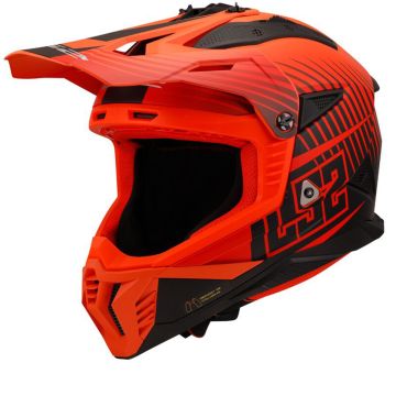 LS2 MX708 Fast II Duck M.H-V Oranje Rood Offroad Helm