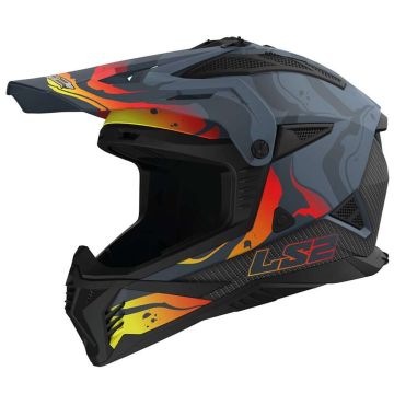 LS2 MX708 Fast II Wash Matt Donker Grijs Offroad Helm