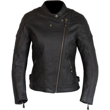 Merlin Bristol D3O Cafe Dames Zwart Leren Motorjas