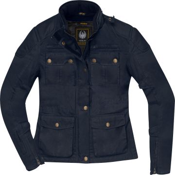 Merlin Buxton II Dames Marine Blauw Wax Motorjas