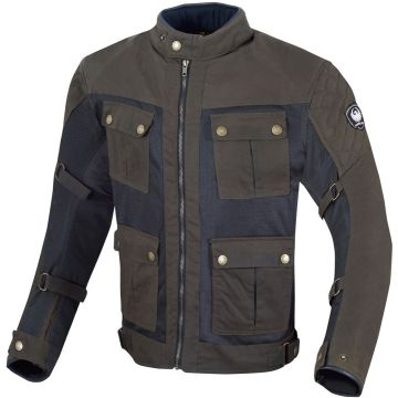 Merlin Chigwell Utility Olijfgroen Wax Motorjas