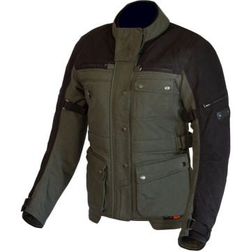 Merlin Mahala D3O Explorer Dames Olijfgroen Groen Zwart Textiele Motorjas