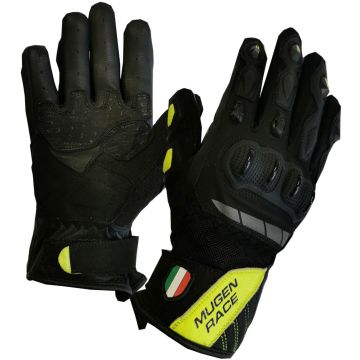 MUGENRACE Mia Short Black Neon Yellow Gloves