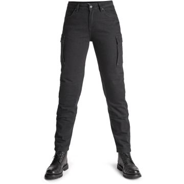 Pando Moto Mila Cargo Dames Zwarte Motorjeans