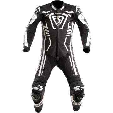 MUGENRACE Predator Black White Perforated 1PC Leather Motorcycle Suit