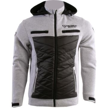 MUGENRACE Puffy-Two Zwart Lichtgrijze Zip Hoodie