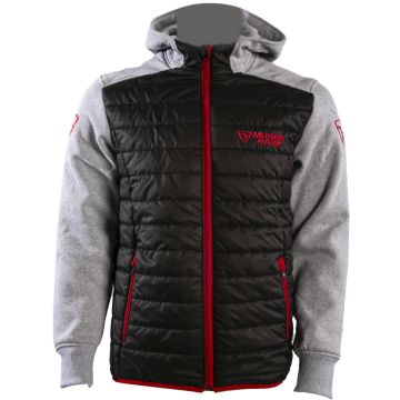 MUGENRACE Puffy Zwart Lichtgrijze Zip Hoodie
