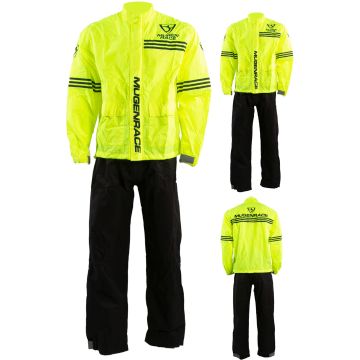 MUGENRACE Rainy Black Fluo Yellow 2PC Rain Suit