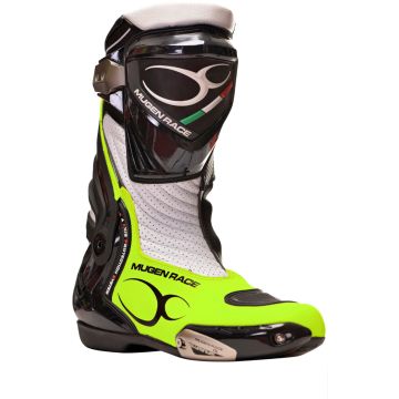 MUGENRACE Sphantom 3 Zwart Wit Neon Gele Geperforeerde Laarzen