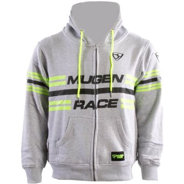 MUGENRACE Stripe-Two Lichtgrijze Zip Hoodie