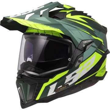 LS2 MX701 Explorer Spire Groen H-Vis Geel 06 Adventure Motorhelm