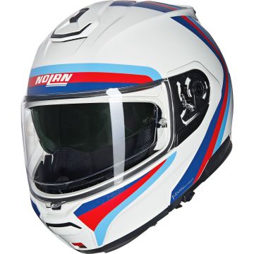 Nolan N100-6 Assoluto 347 Wit Blauw Rood Hemelsblauw Metal Systeemhelm