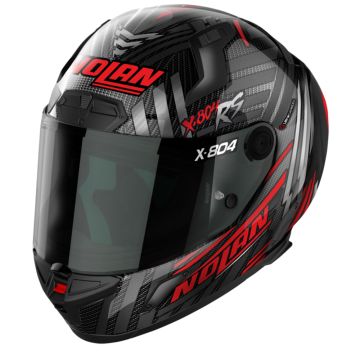 Nolan X-804 RS Ultra Carbon Spectre 018 Rood Chroom Zilver Integraalhelm