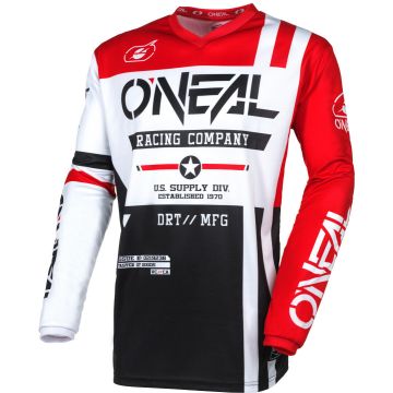 O'NEAL Element Warhawk Black White Red Motocross Jersey