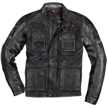 HolyFreedom Quattro Evolution Zwart Leren Motorjas