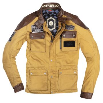 HolyFreedom Quattro Waxed Evo Camel Textiele Motorjas